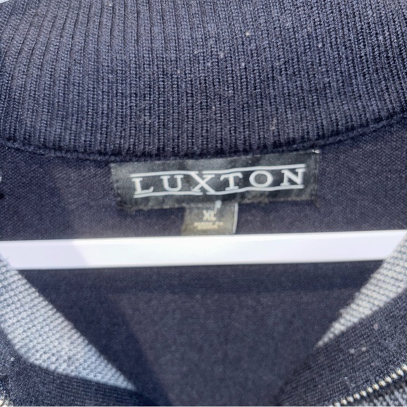 LUXTON XL ZIPPED UP NAVY BLOCK -REPEAT ACRYLIC - Picture 3 of 12